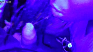 ebony teen 18+ gags deep on latin cock while choking hard