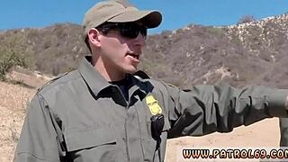 Fake police blonde with natural tits blows and fucks on car hood before facial cumshot