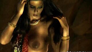Bold exotic indian princess shakes her curves in seductive dance