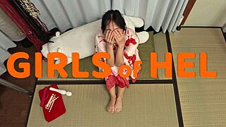 petite japanese stepdaughter teases submits in tight rope bondage play