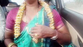 Indian Housewife Dirties Talks Car Sex with Husband's Father on Long Drive