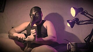 Sexy 18th century doctor cosplay in latex gloves hospital farts fetish solo masturbation monster cock