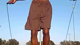 Skinny Athletic Brunette Dorm Roommate Tastes Daddy's Cock Workout Style