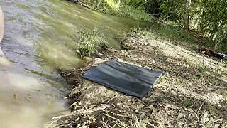 Plump blonde brazilian rims ass bends over for raw creampie fuck