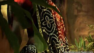 Bold exotic indian princess shakes her curves in seductive dance