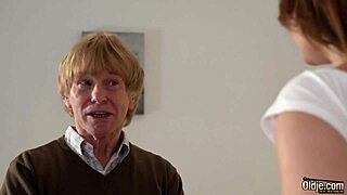 hot teen blows grandpa perfect then rides him hardcore til cum swallow!