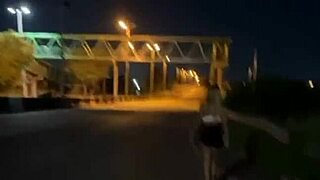 Sensual tattooed wife enjoys street sex with well-endowed stud in public encounter