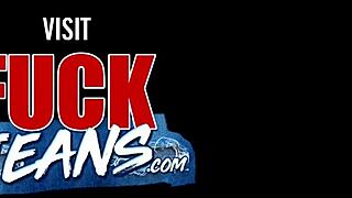 i strip big ass babe from tight jeans shorts then anal fuck her bent over doggystyle