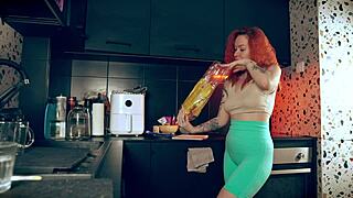 Pound Redhead Bent Over Kitchen Counter!