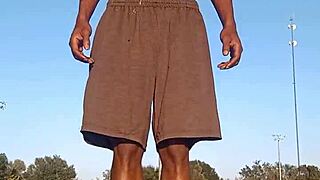 Skinny Athletic Brunette Dorm Roommate Tastes Daddy's Cock Workout Style