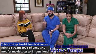dr tampa gives ditria rose her first intense gyno exam up close
