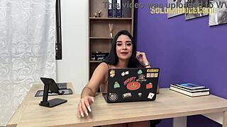 Whore secretary begs raise so i force deepthroat suck until cum floods her throat!!