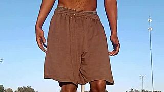 Skinny Athletic Brunette Dorm Roommate Tastes Daddy's Cock Workout Style