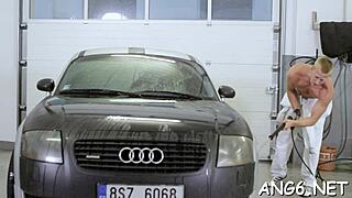 Bold Dude Hammers Teen's Tight Cunt Doggystyle After Sloppy Blowjob