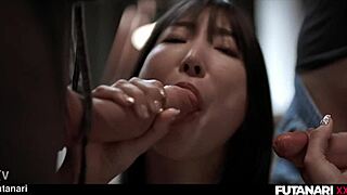 asian futa threesome shemales fuck babe with huge cocks creampie facial cumshots!