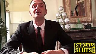 Babe tells maledom to treat her big boobs like a bound slave in rough bdsm riding