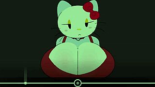 hello kitty babe's big ass and tits bounce on monster cock