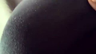 Boldly fingering wet pink pussy through sexy dress