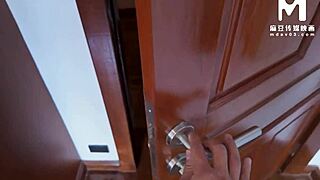 Cute Asian landlady rides cock in POV sex