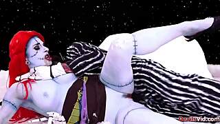 joanna angel's sexy redhead deepthroat in nightmare before christmas parody blowjob