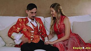 busty blonde massive jugs smooth shaven pussy gargles cock total hd whorish couple oral