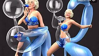 At the wild party, bizarre fights mix with kinky toy sex action everywhere