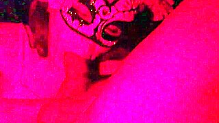 masked redhead amateur spreads sucks big cock in red light homemade