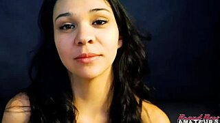 Bent over petite brunette coed sabrina rims and fucks before facial cumshot