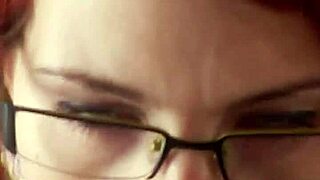 glassed-up karla rose kneels pov sucking my wrapped cock hungrily