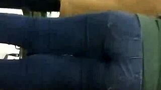 Candid Teen Jeans Booty Shaking