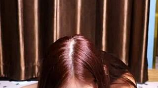 april maxima sucks that dildo deep then gives it a sexy footjob 😏👅