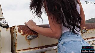 petite portuguese milf carmen nikole strips sensual outdoors