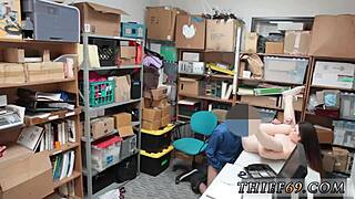 i caught this petite brunette teen in police uniform denyin her burglar crimes but she sucked my cock anyway