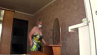 neighbor spies on chubby milf pawg through window shaking big ass