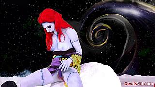 joanna angel's sexy redhead deepthroat in nightmare before christmas parody blowjob