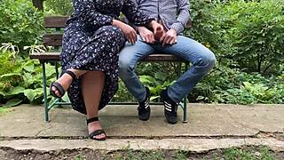 Curvy Mother In Law Gets Natural Protein From Handjob In Nylons Outdoors