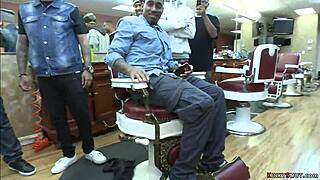 imagine blonde bound bdsm deepthroat humiliated anal fucked public barbershop pain domination