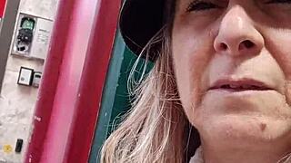 My slave exposed humiliated walking city streets yesterday