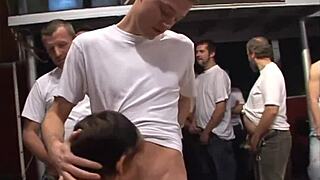 young guy loves riding hard on busty old granny matures