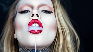 Smokinglips4 puffs seductive smoke rings