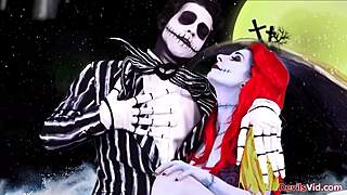joanna angel's sexy redhead deepthroat in nightmare before christmas parody blowjob