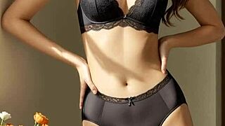 Sweet lingerie models pose in panties underwear barefoot cute pros