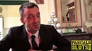 Babe tells maledom to treat her big boobs like a bound slave in rough bdsm riding