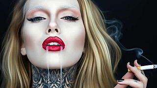 Smokinglips4 puffs seductive smoke rings