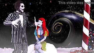 joanna angel's sexy redhead deepthroat in nightmare before christmas parody blowjob