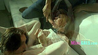 skinny petite teen cheats with daddy's monster cock in athletic taboo fuck