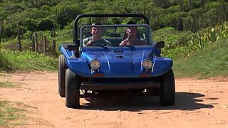 beach holes stuffed? babalu takes double anal creampie outdoors