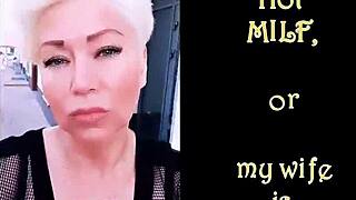 The beautiful mature camslut next door moans wildly with dildo in juicy pussy