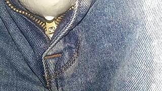 Woman wets pants with cloth diaper then enjoys two nighttime orgasms on rainy evening