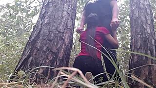 Rain Forced Us Under Tree For Hot Lesbian Pussy Licking